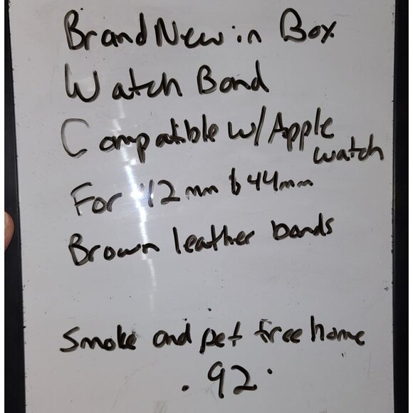 Leather Watch Band Compatible With Apple Watch 42mm & 44mm Brown BNIB - Picture 5 of 5